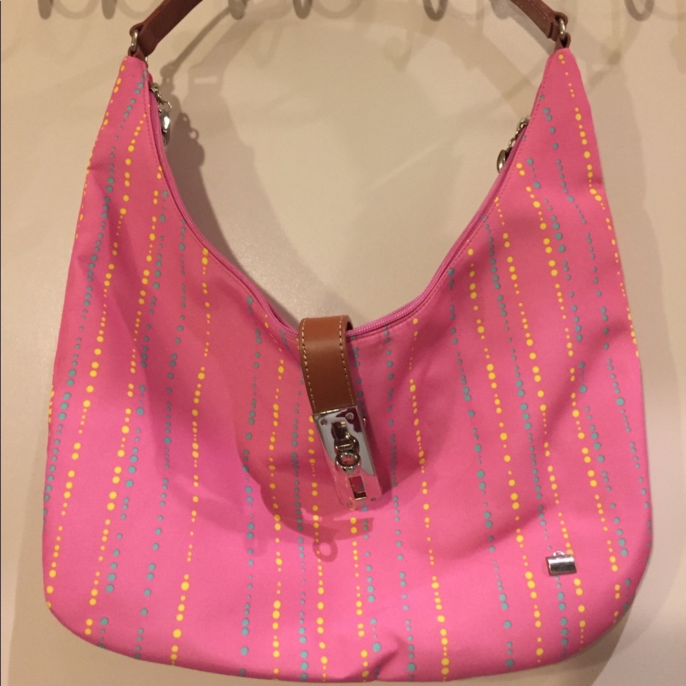 Pink La Bagagerie Shoulder Bag with Leather Strap